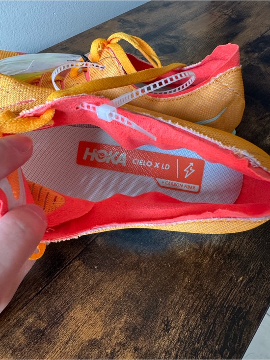 Hoka Cielo X LD Carbon Distance Track Spikes Yellow Orange Men\'s Size 14 NWOB main image 4